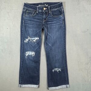 American Eagle Jeans Womens Size 6 Slim Boot Dark Wash Stretch TAILORED 30X27